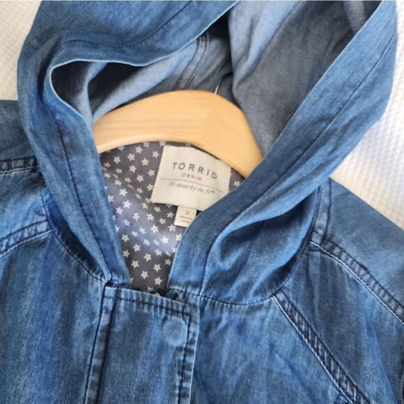 Torrid oversized jean utilitarian jacket - Picture 9 of 13